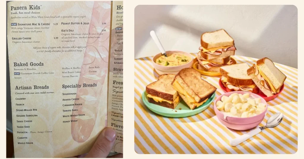 Panera Kids Menu USA