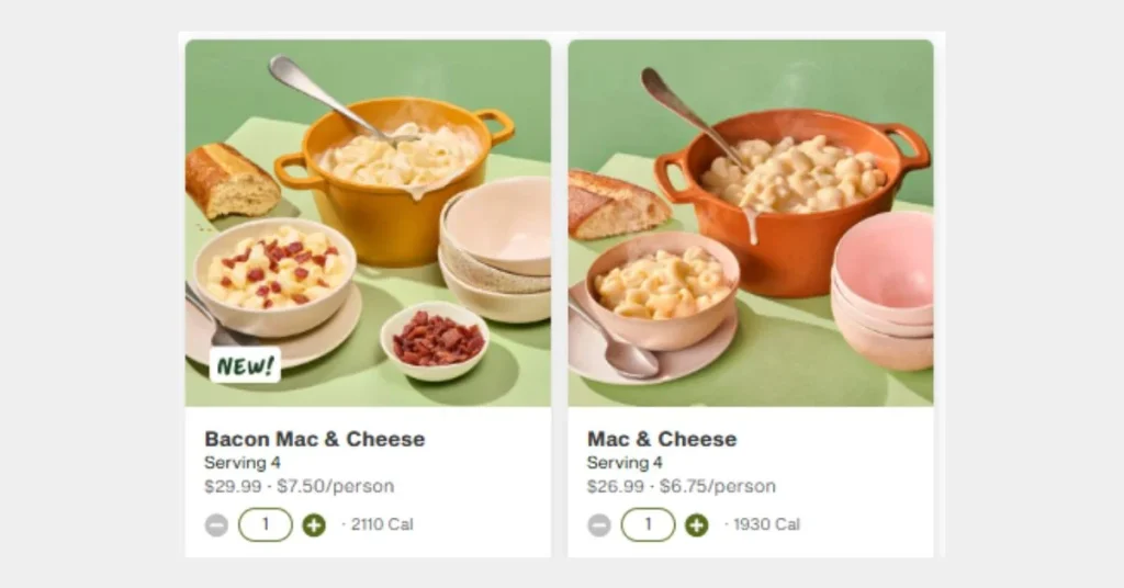 Panera Mac & Cheese for a Group Menu