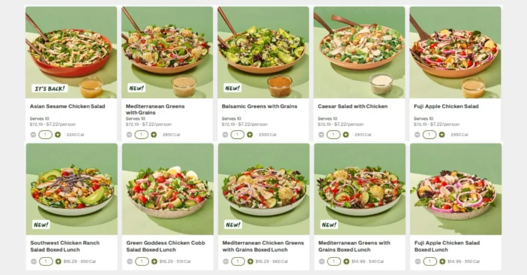 Panera Salads Menu USA