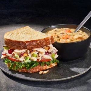 Panera Wild Rice Soup & Chicken Napa-Almond Sandwich